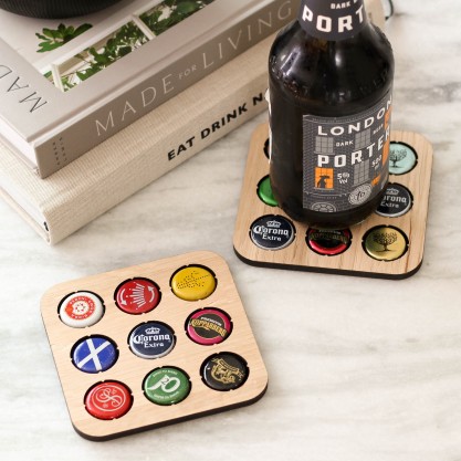 Beer Cap Collector Coaster Birthday Gift For Dad, Beer Cap Display, Man Cave Decor, Fathers Day Gift, Bottle Cap Coaster, Beer Cap Coaster