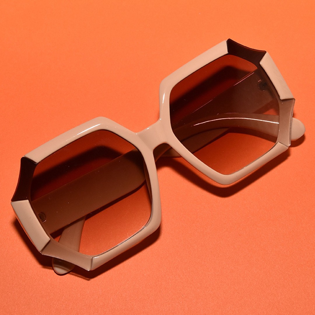 1970s Vintage Style Oversized Sharp Hexagon Oversized Sunglasses | Multiple Colors