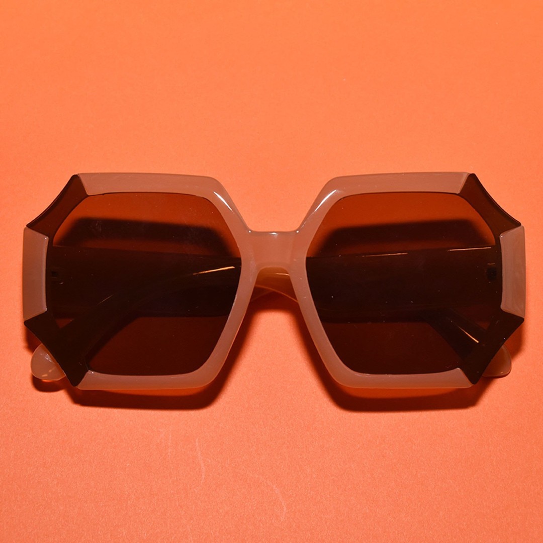 1970s Vintage Style Oversized Sharp Hexagon Oversized Sunglasses | Multiple Colors