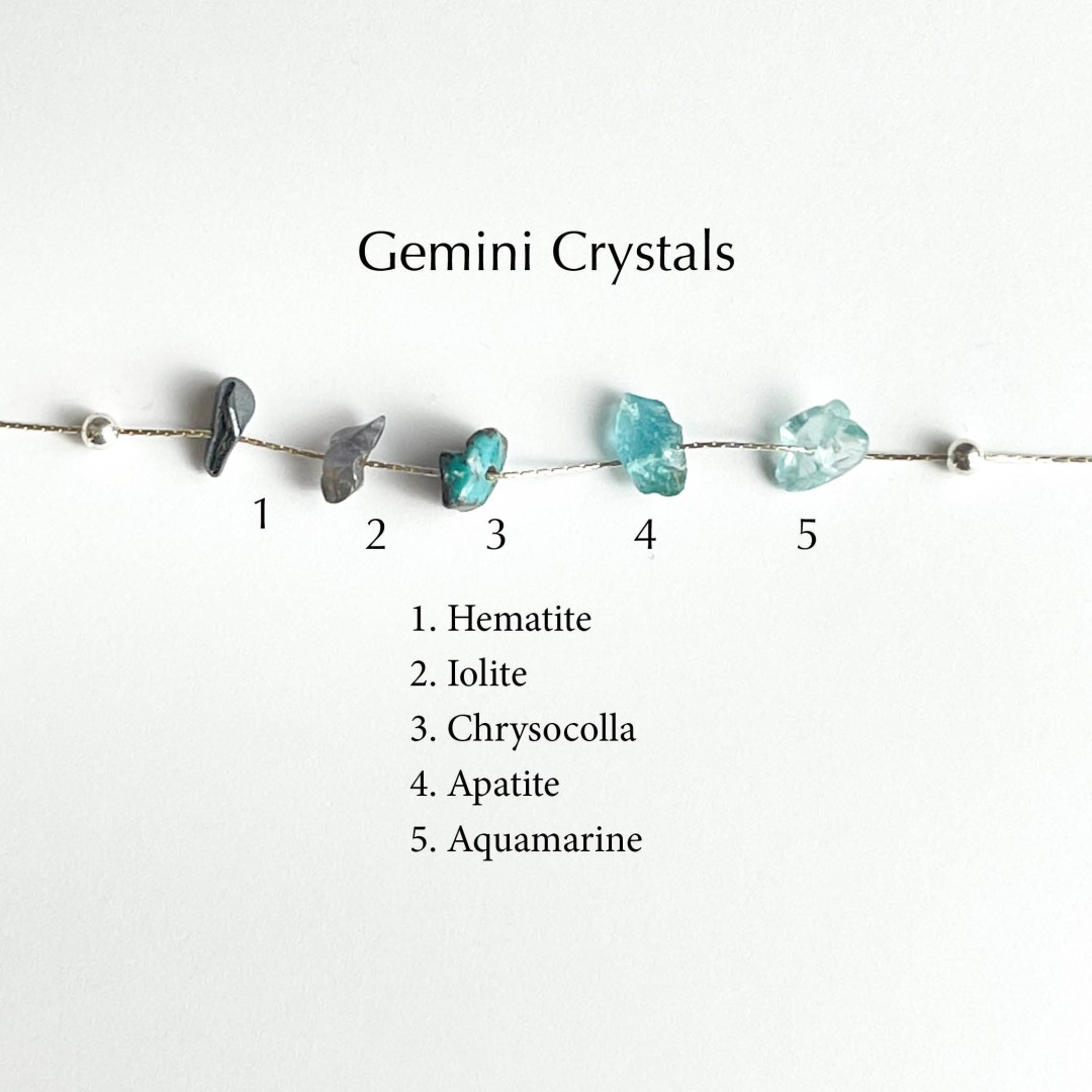 Gemini Necklace Raw Crystals Zodiac Sign Astrology Choker Crystal Jewelry