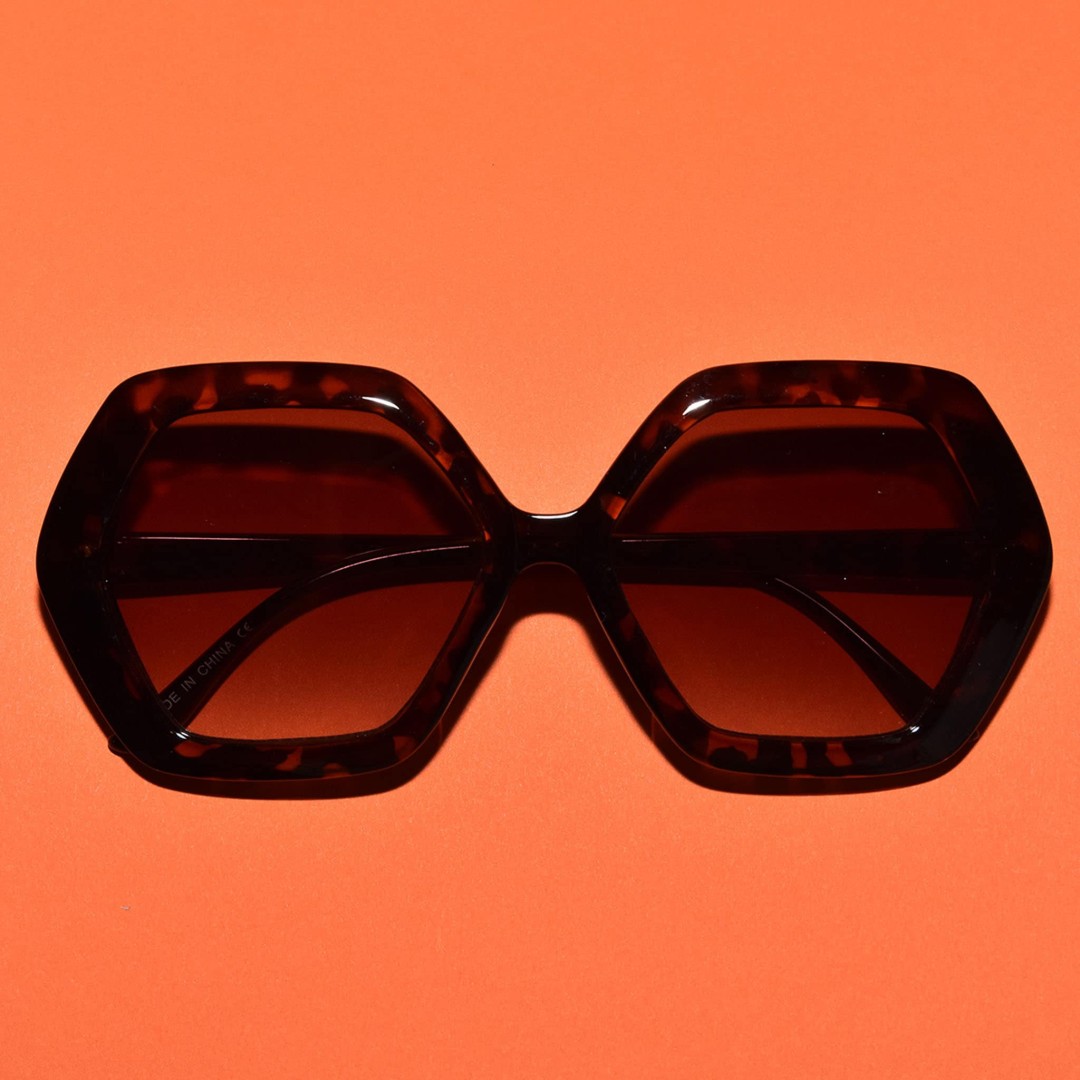 1970s Vintage Style LOLA Oversized Hexagon Sunglasses | Multiple Colors |