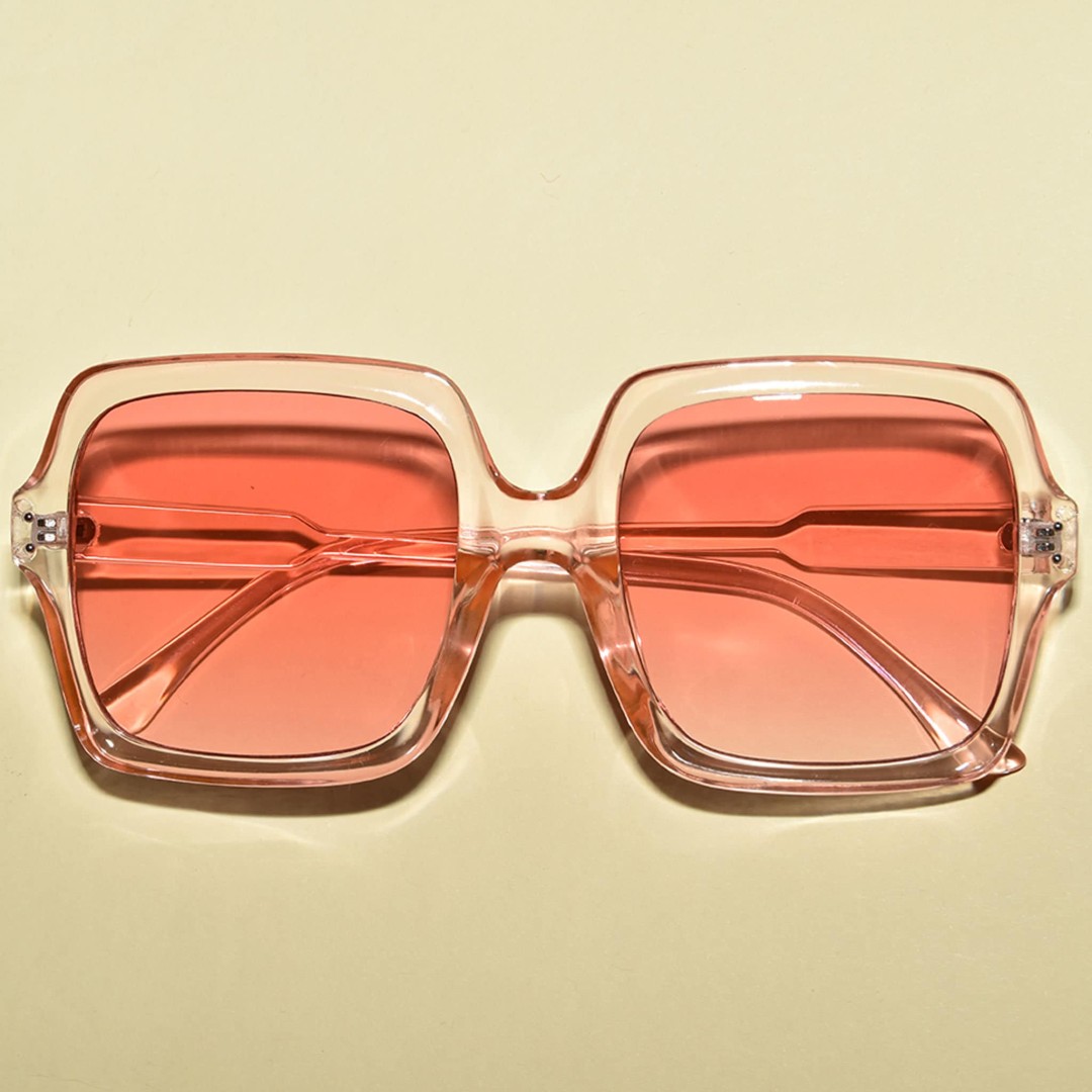 1970s Vintage DISCO Style Square Oversized Translucent Sunglasses