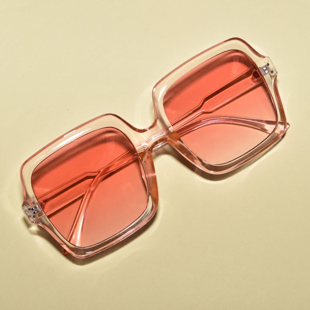 1970s Vintage DISCO Style Square Oversized Translucent Sunglasses