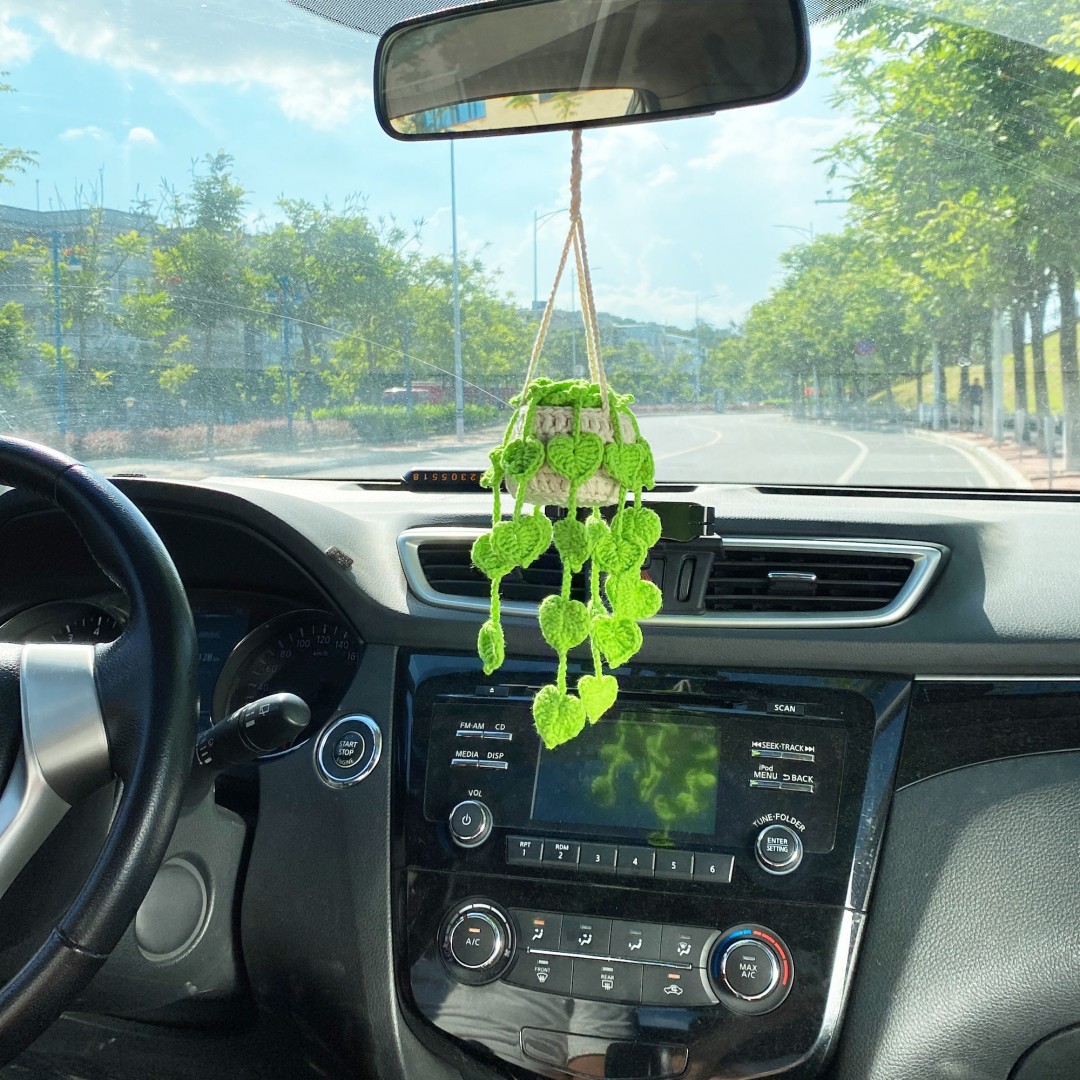 Car Plants, Succulent Car Plant Decor, Car Plant Hanging, Crochet Hanging Plants, Car Accessories For Women