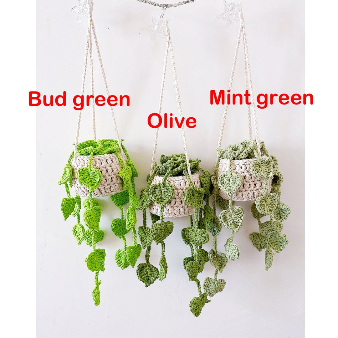 Car Plants, Succulent Car Plant Decor, Car Plant Hanging, Crochet Hanging Plants, Car Accessories For Women