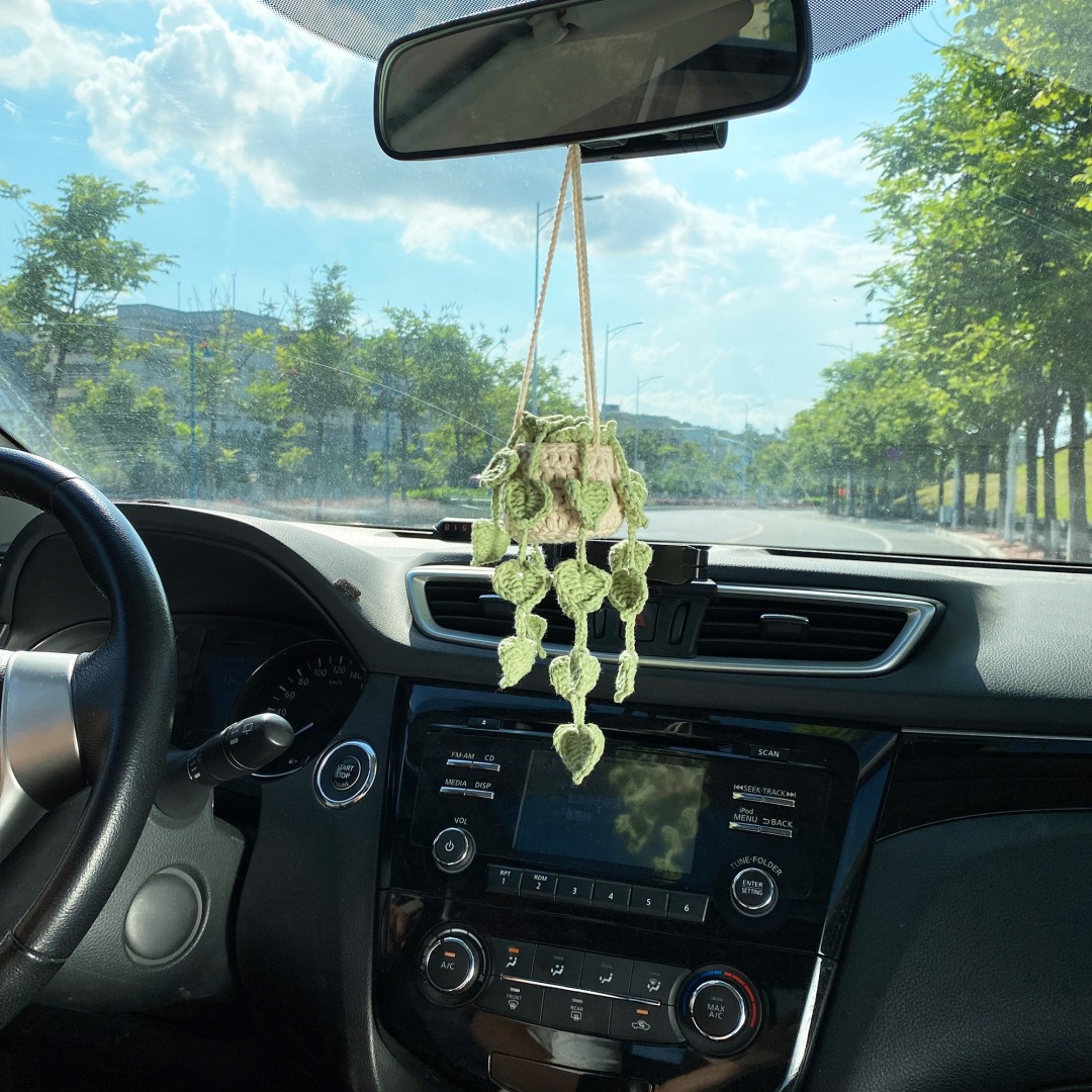 Car Plants, Succulent Car Plant Decor, Car Plant Hanging, Crochet Hanging Plants, Car Accessories For Women