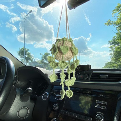 Car Plants, Succulent Car Plant Decor, Car Plant Hanging, Crochet Hanging Plants, Car Accessories For Women