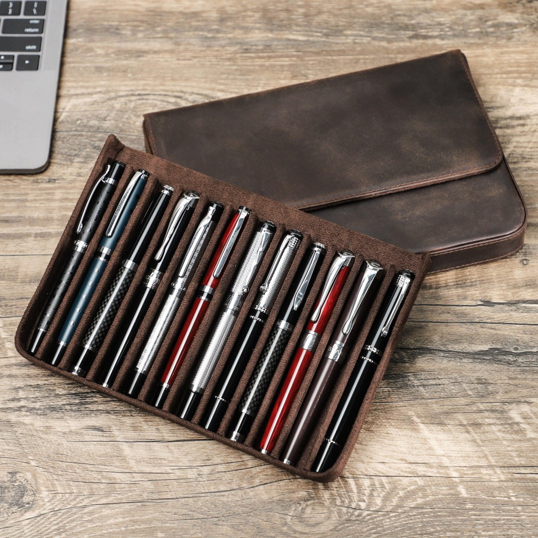 Personalized Fountain Pen Case,6 Slots Pen Holder, Travel Pen Case, Pen Display Box, Pen Storage Organizer, Handmade Gift