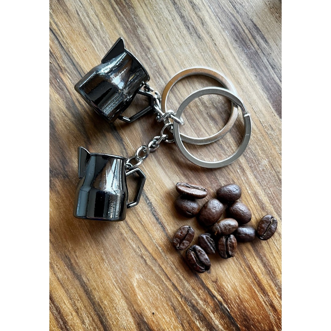 Coffee Lover Mini Series Collectibles Barista Love Mini Coffee Milk frother Jug Keychain Keyring Keycharm Key Chain , Australia Based Seller