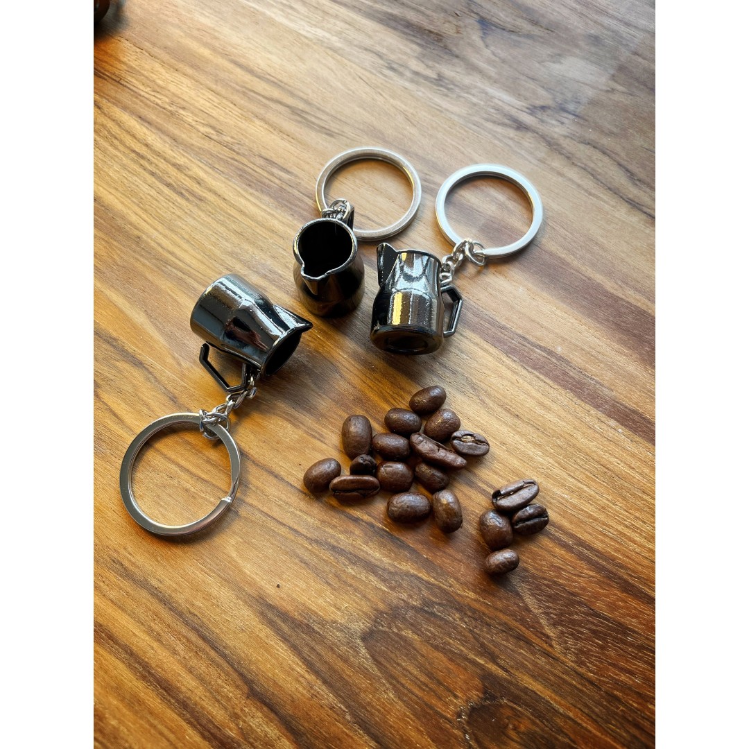 Coffee Lover Mini Series Collectibles Barista Love Mini Coffee Milk frother Jug Keychain Keyring Keycharm Key Chain , Australia Based Seller