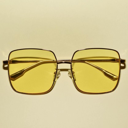 1970s Style Gold Rim Square Lens Oversized UV Protected Sunglasses | Multiple Colors