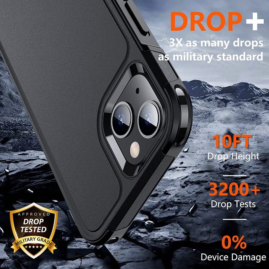 Magnetic Rugged Military Grade Drop Protection Case for iPhone 14 13 12 Pro Max Wireless Charging Phone Case Gift For Men