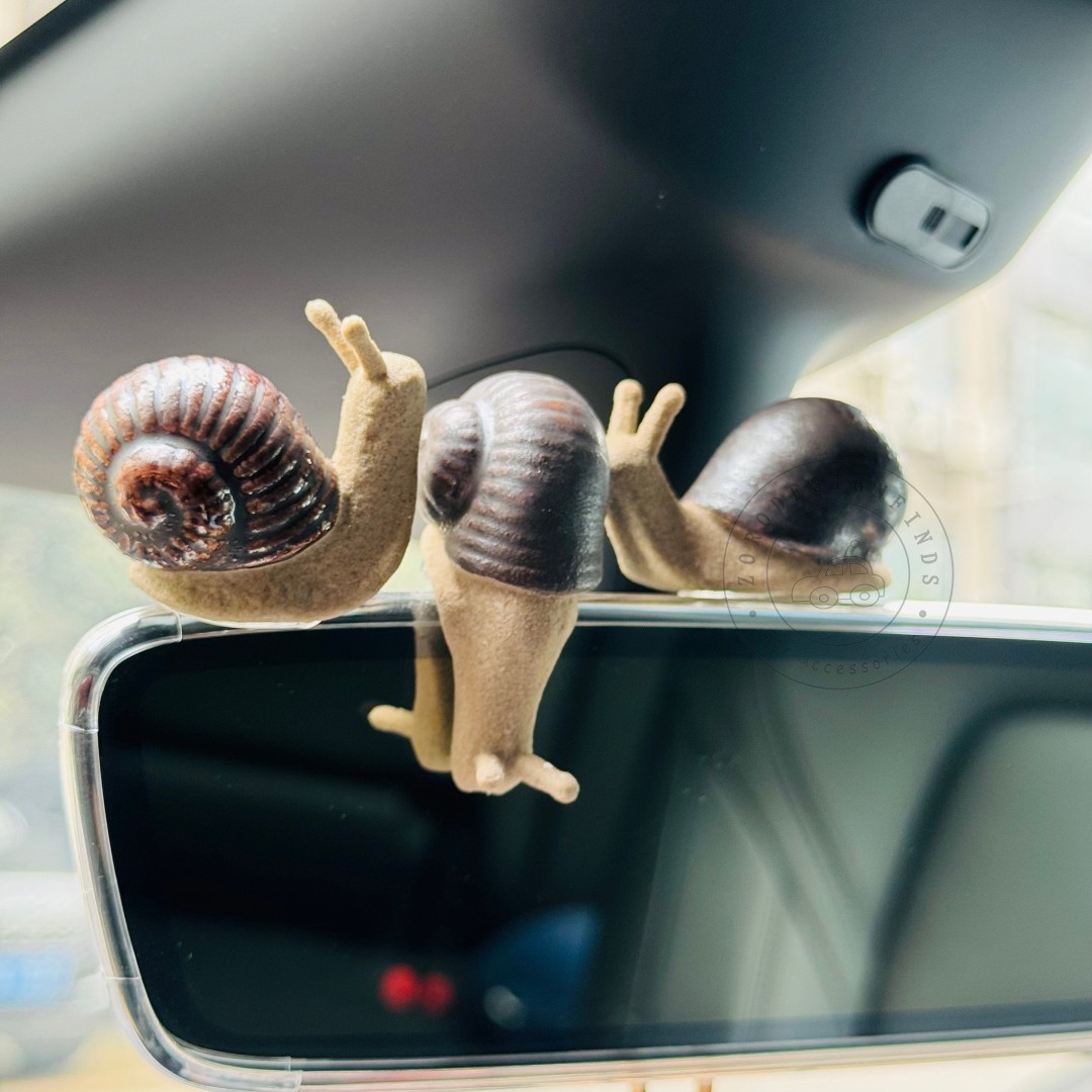 Kawaii Ceramic Snail Car Ornament, Cute Snail Car Decoration, Car Mirror Decor, Car Central Control Ornament, Car Interior, Car Accessories