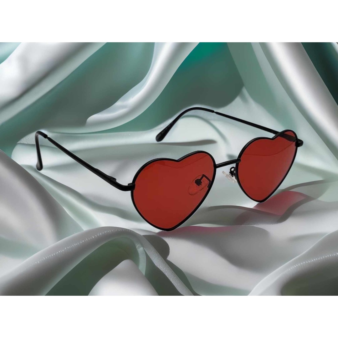 Heart Shape Heart Sunglasses Retro Vintage Boho Translucent Sun Glasses Shades, Heart Sunglasses, Red Sunglasses