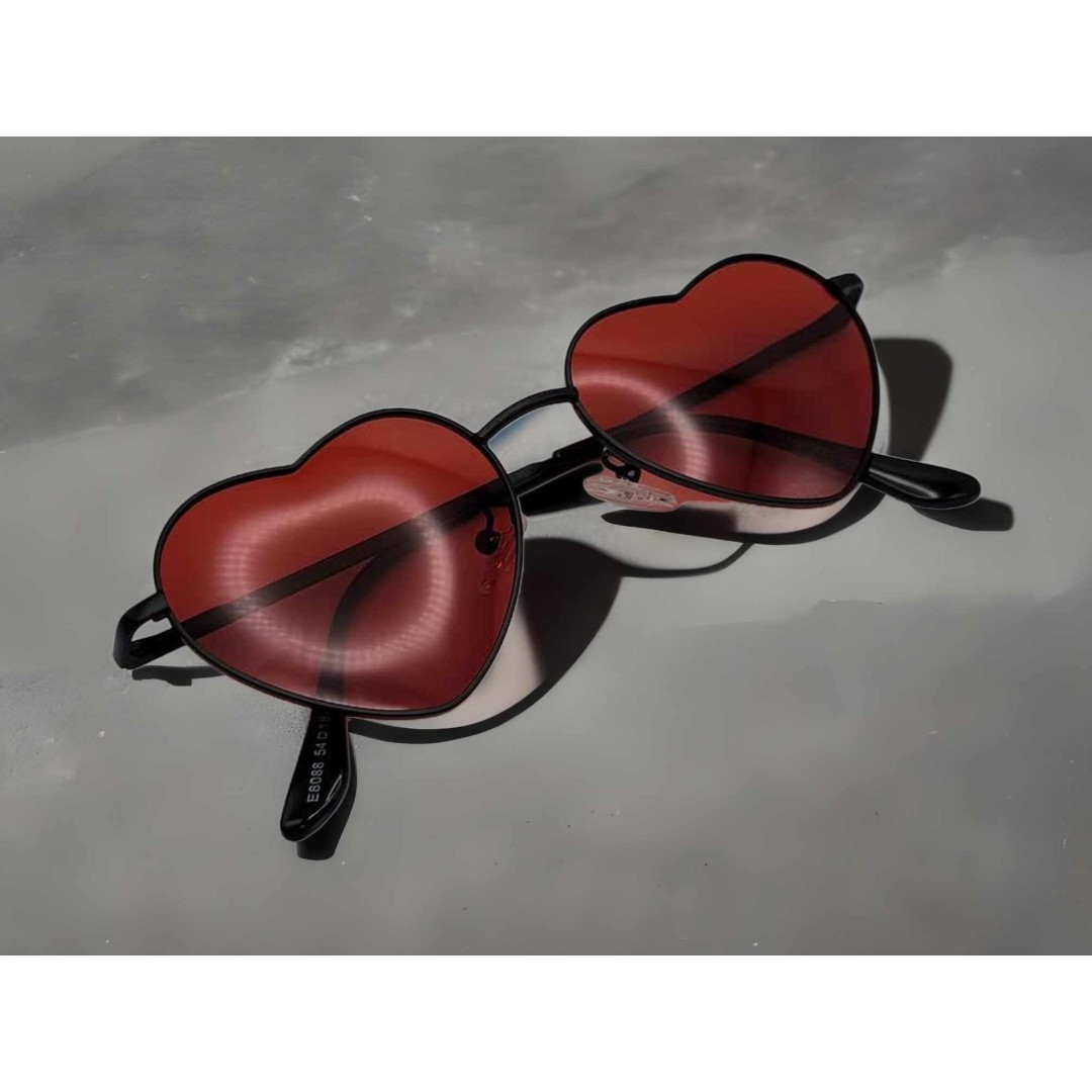 Heart Shape Heart Sunglasses Retro Vintage Boho Translucent Sun Glasses Shades, Heart Sunglasses, Red Sunglasses