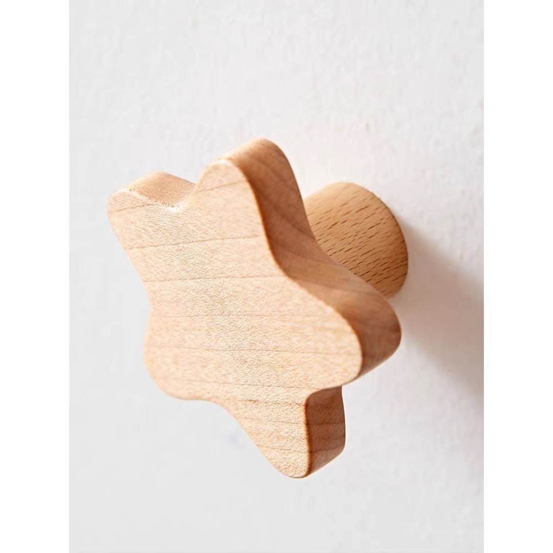 Nordic Style Natural Eastern Beech Wood Wooden Wall Hooks Pegs Hanger Holder Gift Idea Home Decor Hanging Clothes Hat Bag Hanger, AU local