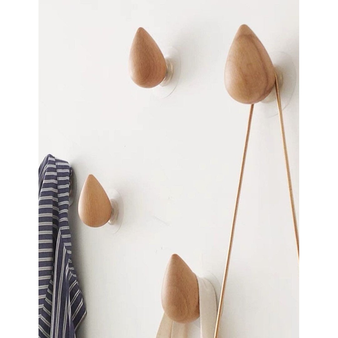 Nordic Style Natural Eastern Beech Wood Wooden Wall Hooks Pegs Hanger Holder Gift Idea Home Decor Hanging Clothes Hat Bag Hanger, AU local