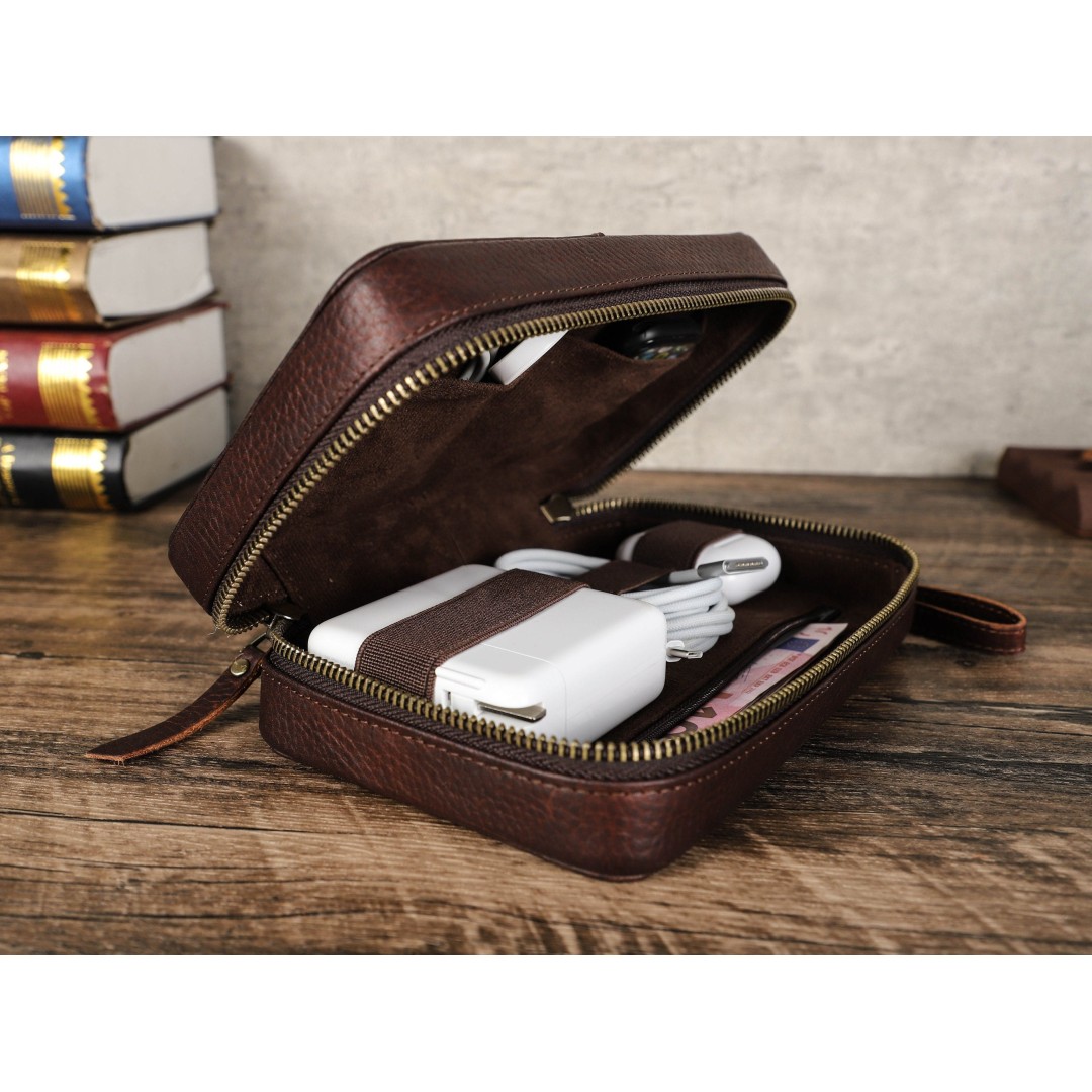 Personalized Tech Accessories Organizer, Cord Storage, Travel Digital Case, Charger Organizer Box, Cable Earphone Pouch, Gift For Men