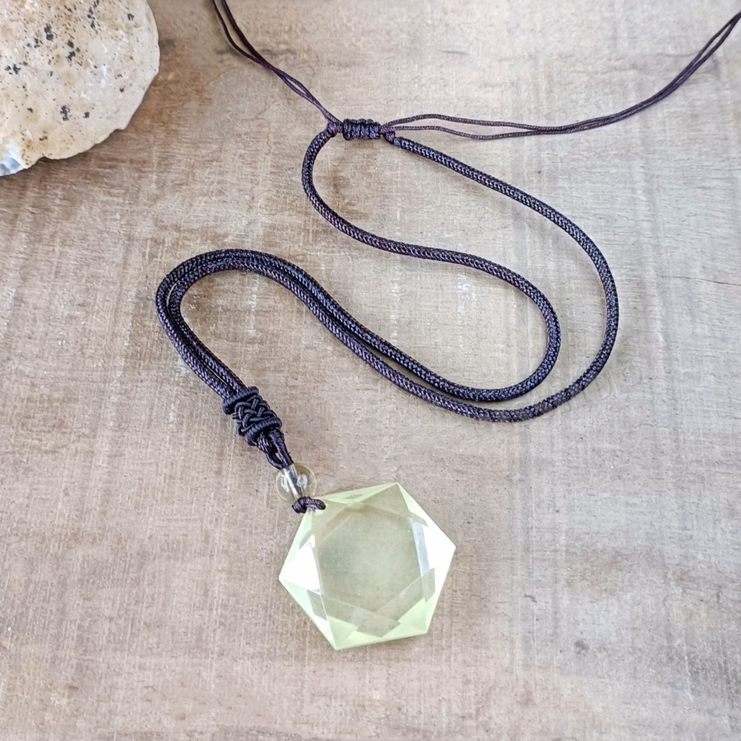 Natural Crystal Hexagon Necklace, Rainbow Fluorite Gemstone Jewelry, Valentine Gift, 30mm Natural Rose Quartz Energy Necklace, Handmade Gift