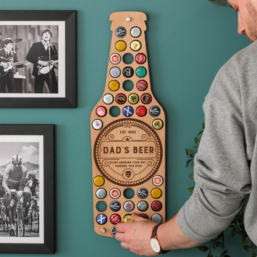 Personalised Beer Bottle Wall Art For Home, Beer Cap Collector, Bottle Cap Holder, Man Cave Decor, Beer Bottle Cap Art, Bottle Cap Wall Art