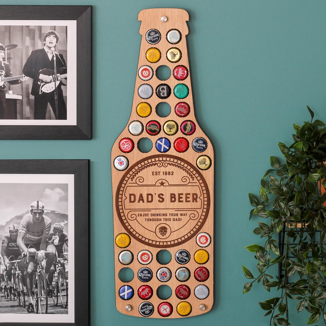 Personalised Beer Bottle Wall Art For Home, Beer Cap Collector, Bottle Cap Holder, Man Cave Decor, Beer Bottle Cap Art, Bottle Cap Wall Art