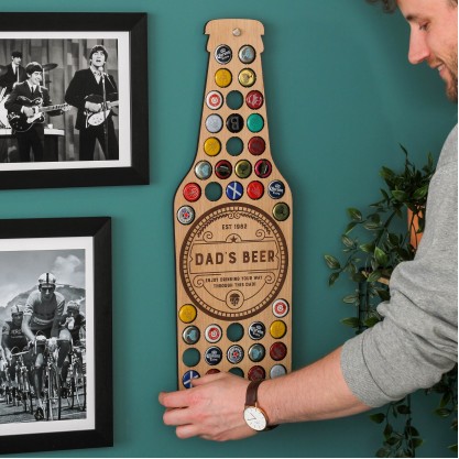 Personalised Beer Bottle Wall Art For Home, Beer Cap Collector, Bottle Cap Holder, Man Cave Decor, Beer Bottle Cap Art, Bottle Cap Wall Art