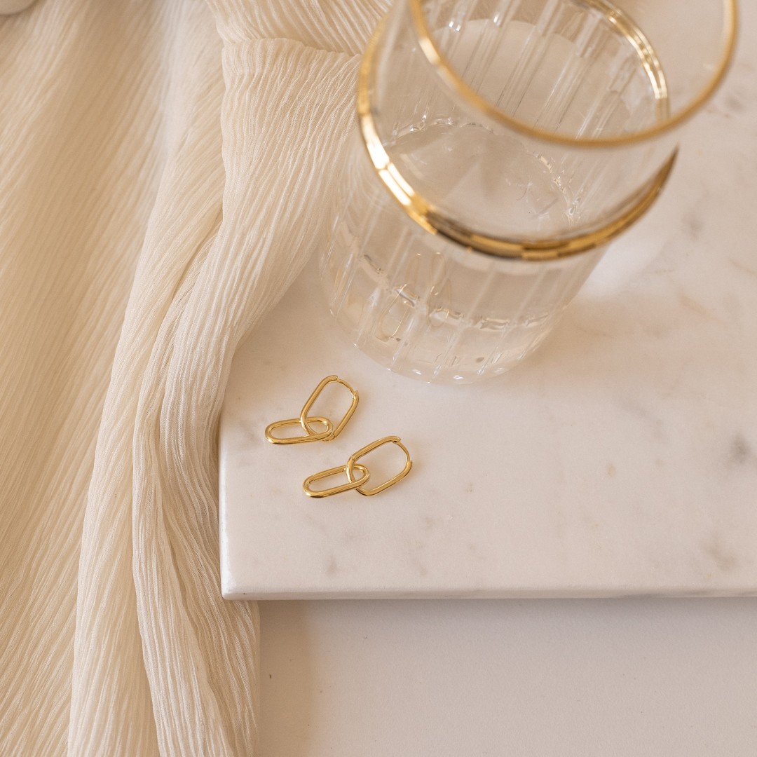 Dangle Link Earrings by Caitlyn Minimalist • Cable Link Earrings • Minimalist Gold Earrings • Perfect Gift for Her • ER033