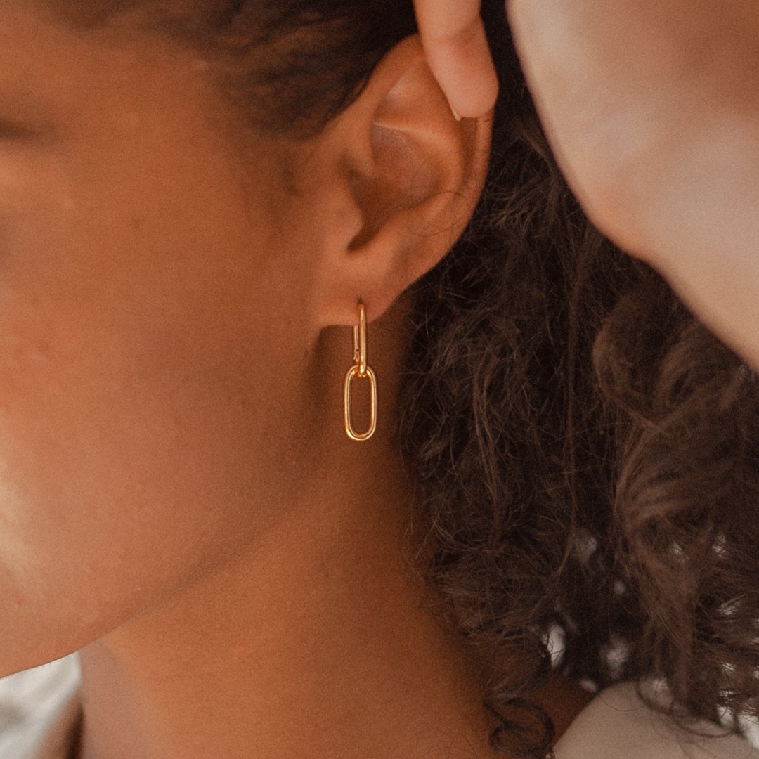 Dangle Link Earrings by Caitlyn Minimalist • Cable Link Earrings • Minimalist Gold Earrings • Perfect Gift for Her • ER033