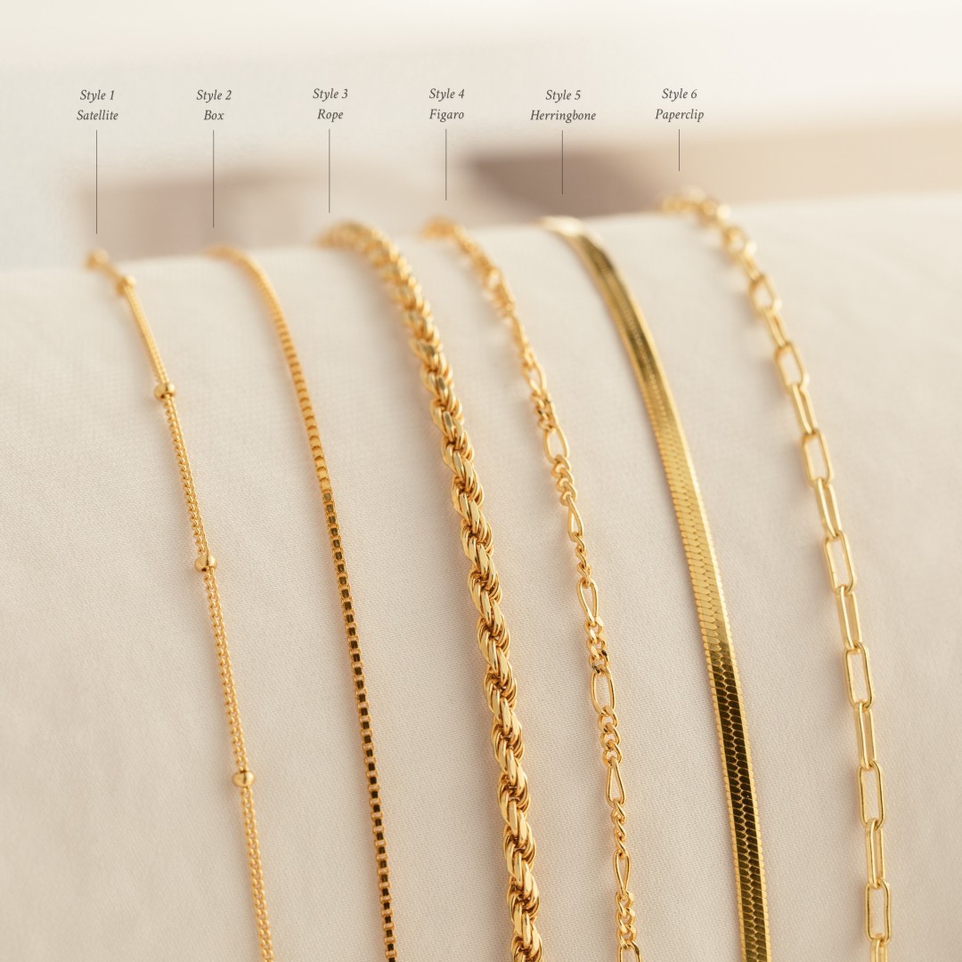 Minimalist Bracelet Chains by Caitlyn Minimalist • Silver & Gold Herringbone, Paperclip, Rope, Box Chain Bracelets • Dainty Everyday Jewelry